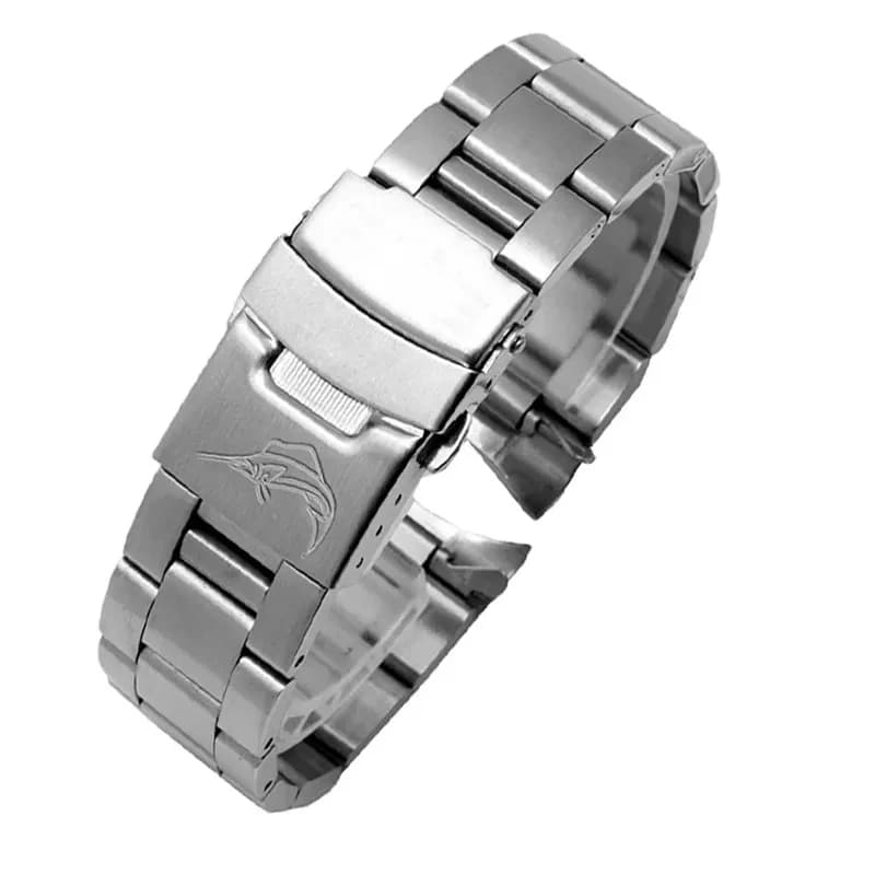 Cinturino in metallo in acciaio per immersioni subacquee per Casio Duro MDV107-1A MDV106-1A, bracciale di ricambio per orologio 22mm