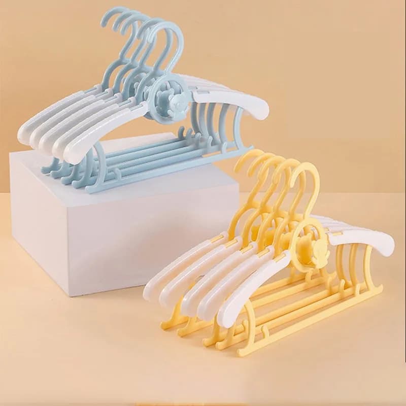 5Pcs/Set Baby Clothes Hanger Children Home Clothes Hanger Extendable Anti Slip Clothes Hanger Baby Specific Clothes Drying Rack