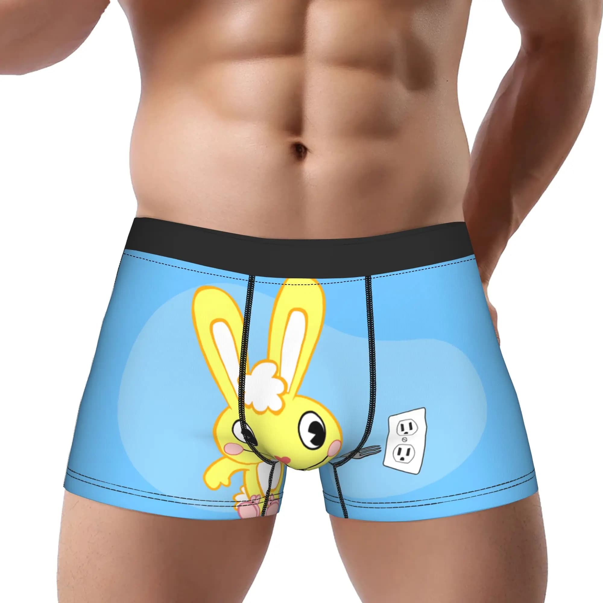 1 pezzo Don't Hug Me I'm Scared Happy TREE FRIENDS Mutande Traspiranti da Uomo, Pantaloncini Ventilati