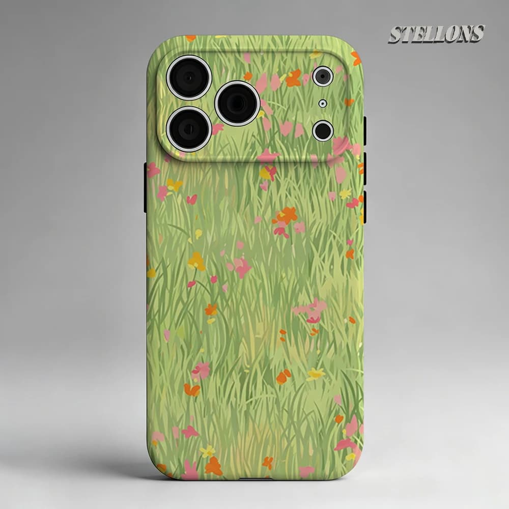 Custodia per telefono Vibrant Meadow Blooms con supporto magnetico per iPhone 17 16 15 14 13 Pro Max Plus, custodia robusta a strato singolo/doppio