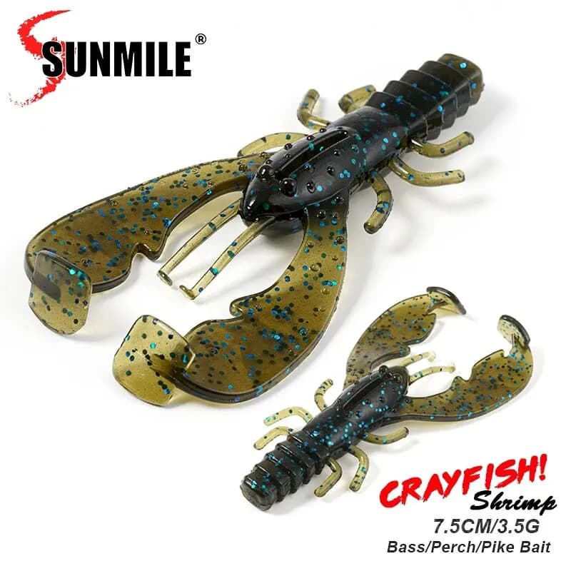 SUNMILE 6 pezzi esche da pesca gamberi gamberi 7.5cm/3.5g esche morbide esche Creature Iscas esche artificiali Bass persico esche da pesca