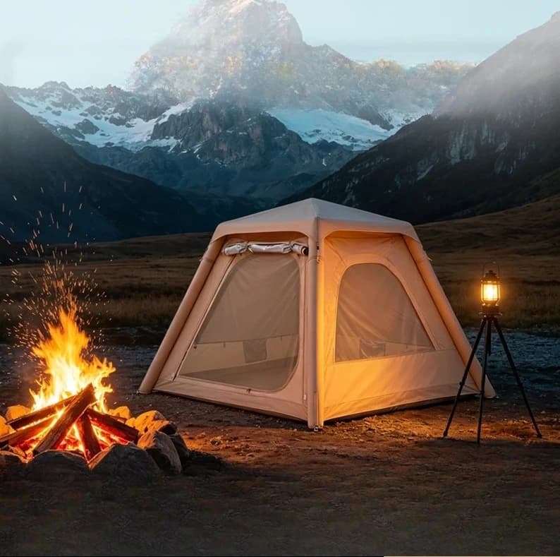 Instant Build Integrated Inflatable Tent for Wild Camping, Sun Shade Waterproof Portable Outdoor Overnight Shelter