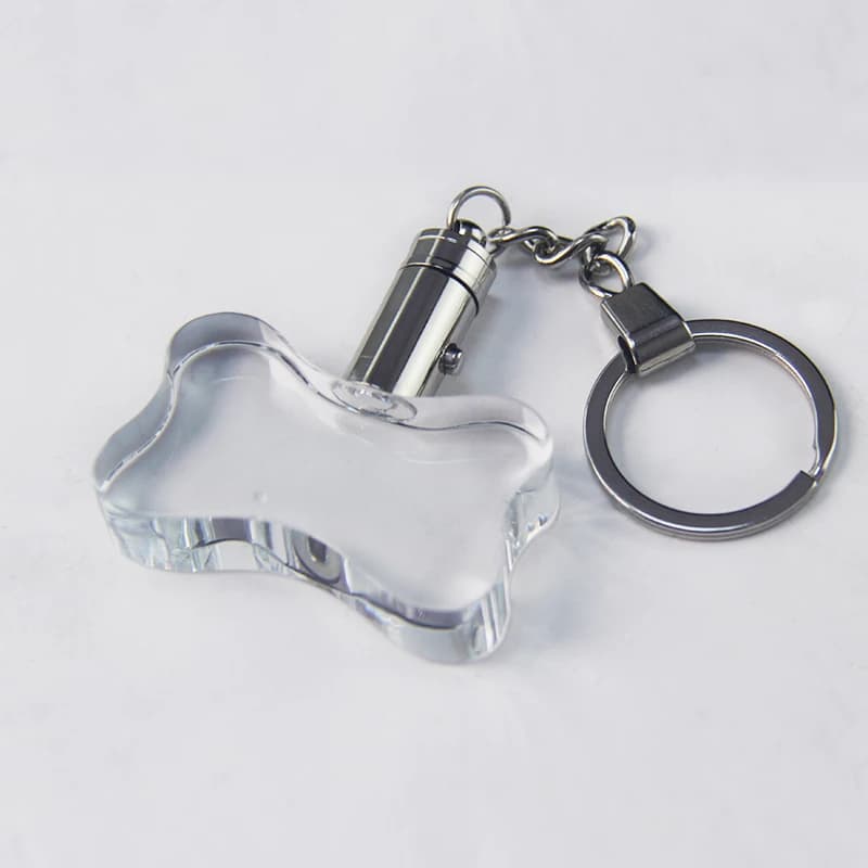XTOOL Portachiavi in Cristallo a Forma di Osso K9 per Incisione Laser 3D, Anello Luminoso in Cristallo, Ciondoli Souvenir per Cani e Animali Domestici