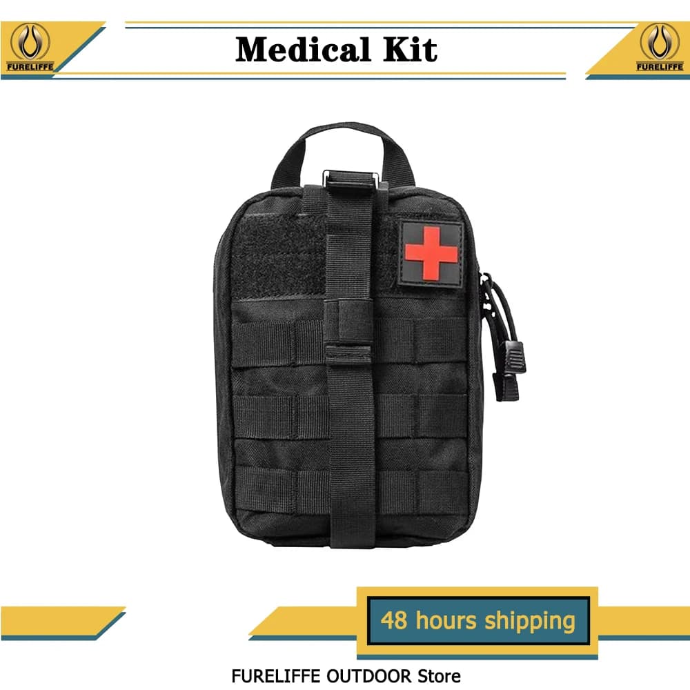 Kit di pronto soccorso medico con custodia tattica MOLLE a distribuzione rapida, piccola borsa di sopravvivenza di emergenza, kit medico impermeabile per caccia all'aperto
