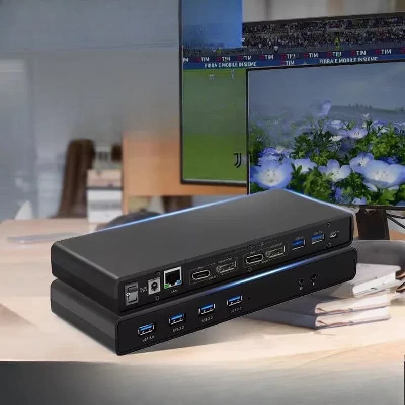 Docking Station Splitter per Computer, Convertitore da USB-C a DisplayPort Multifunzione, Espansione Multi-Schermo