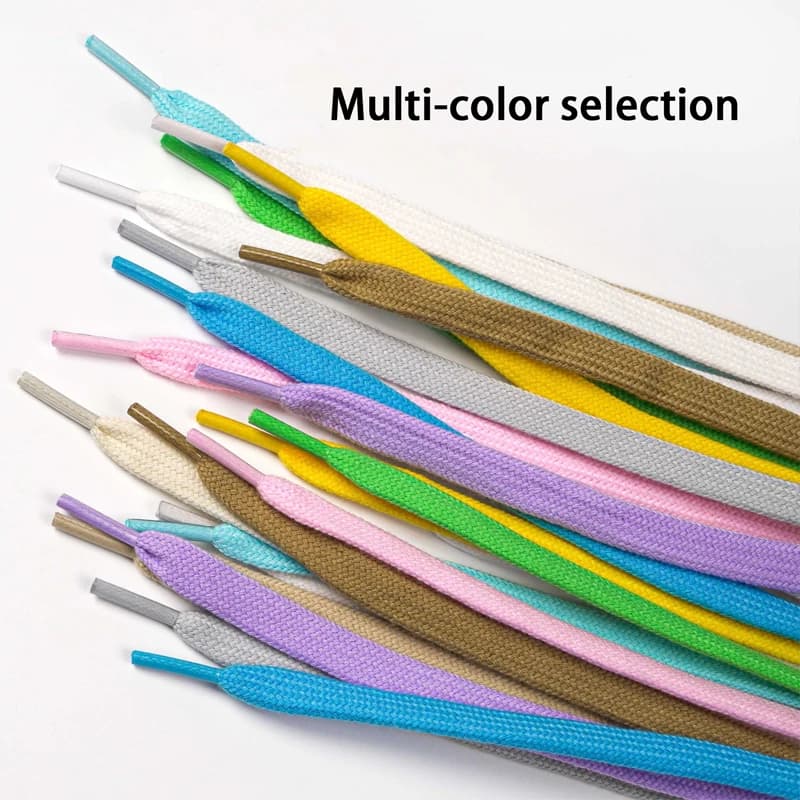1Pair New Double-layered Polyester-cotton Shoelaces 1cm Wide Flat High-quality Shoelace Sneakers Canvas Shoes Shoelace