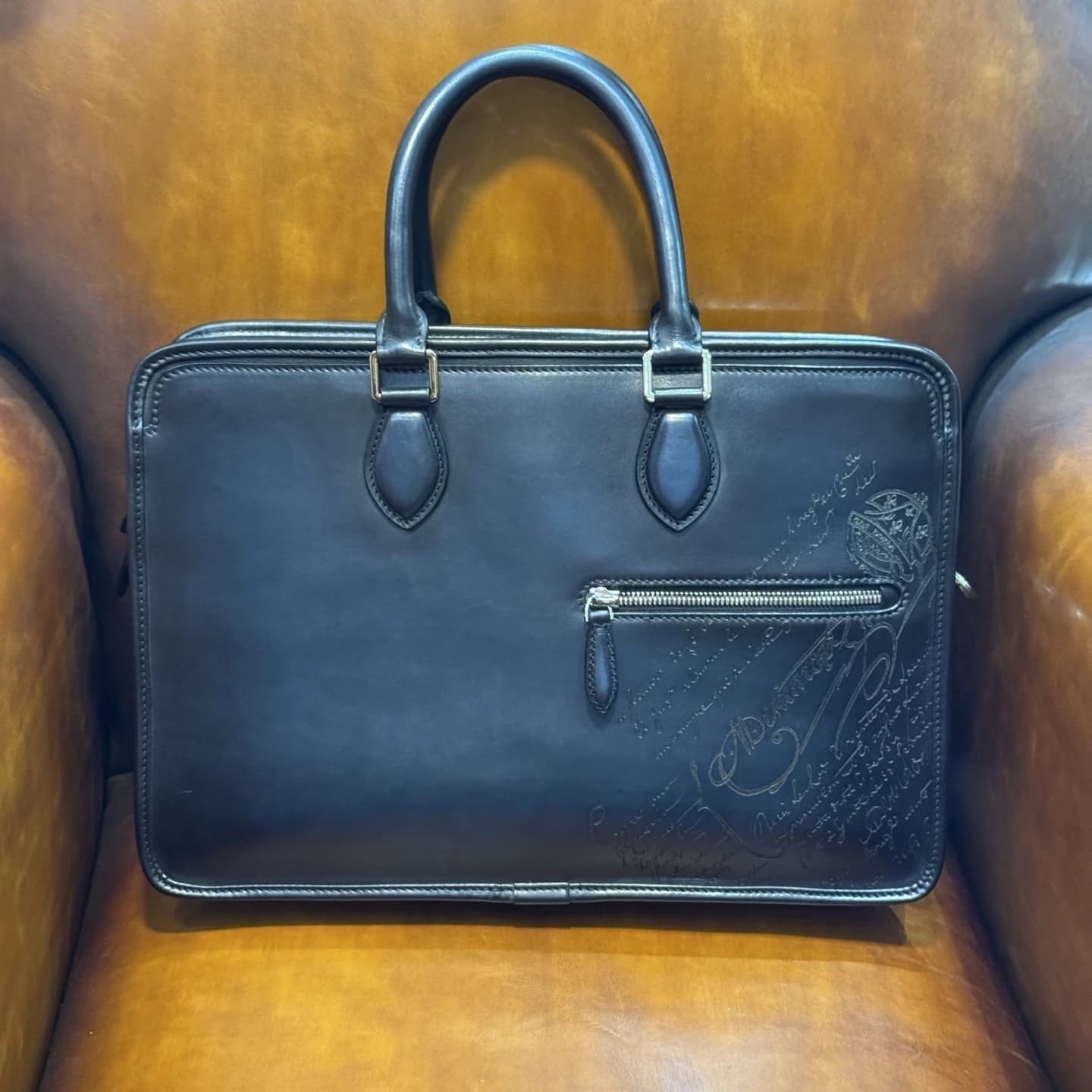 DIMY 2025 men's new business briefcase men's leather high-end luxury handmade retro computer handbag shoulder bag men's bag