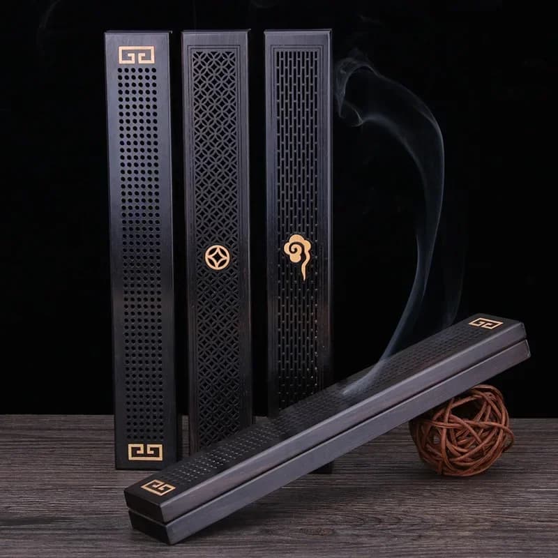 Supporto per bastoncini di incenso per aromaterapia in legno creativo fatto a mano bruciatore di incenso vuoto scatola per incensiere in legno artigianato per intaglio del legno regalo cinese