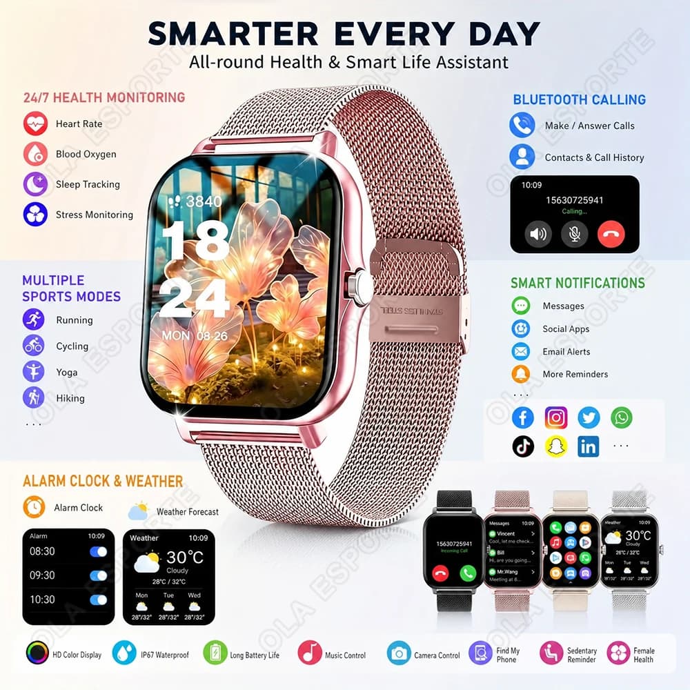 New Hot Smart Watch Men Women Blood Pressure Sleep Health Monitoring Bluetooth Call Message Reminder Smartwatch Android IOS HW12