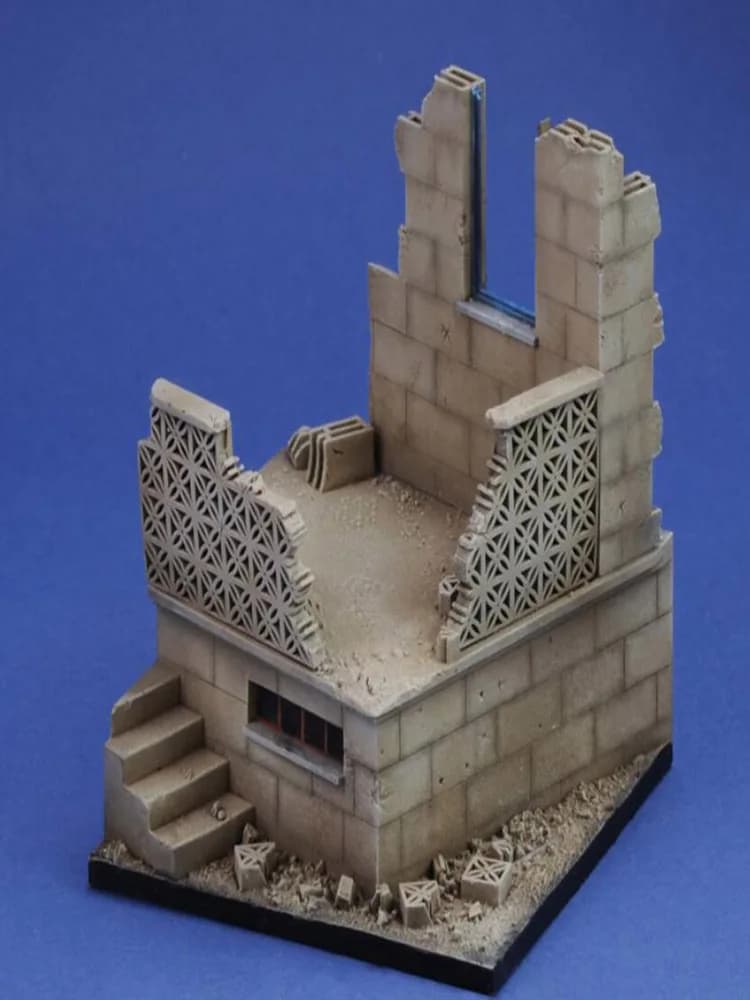 Smontato 1/35 moderno Mid orient ruin base figura Figura in resina kit modello in miniatura Non verniciato
