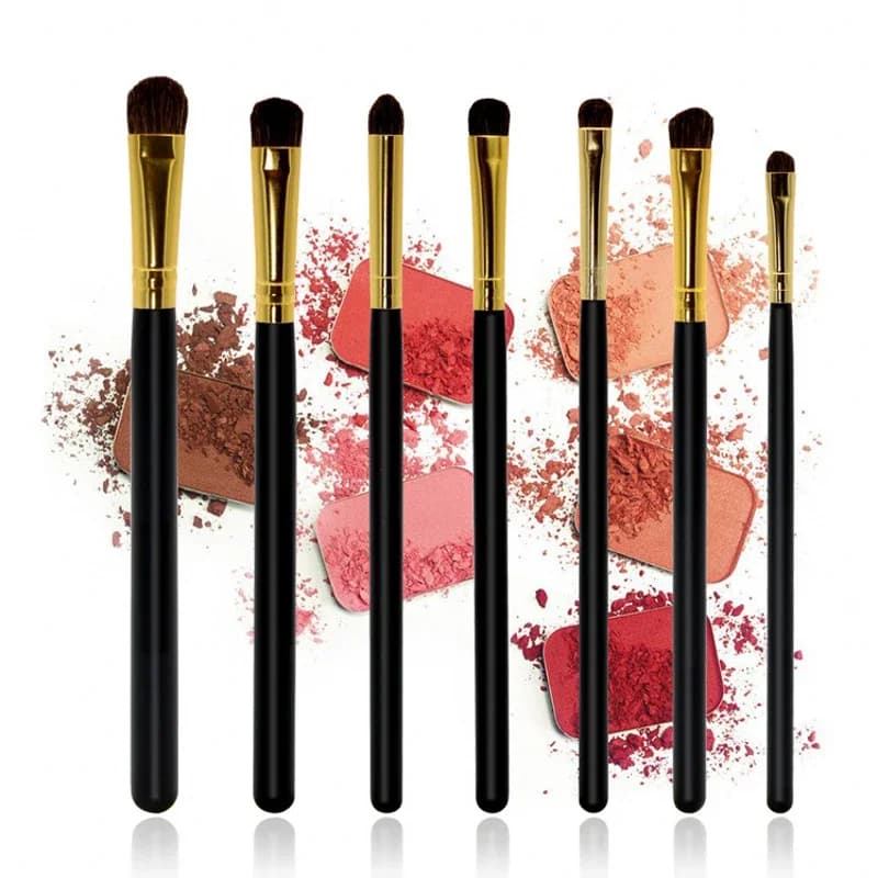 7 pieces professional makeup brush for eyeliner eyebrow shade makeup brush set for beauty makeup