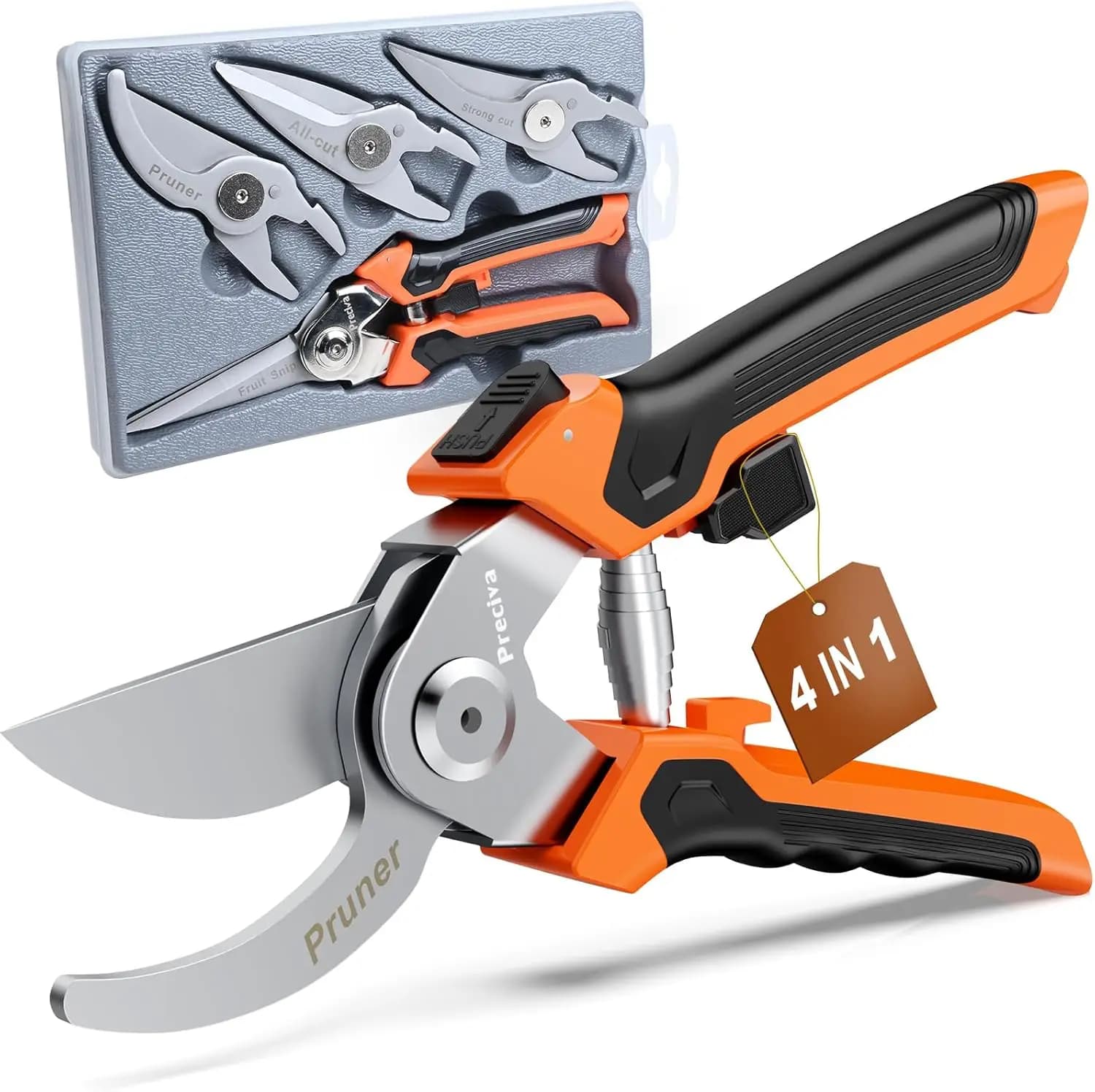4-in-1 Gardening Scissors with Stainless Steel Sharp Blades, Multifunctional Anti-rust Tool for Easy Gardening