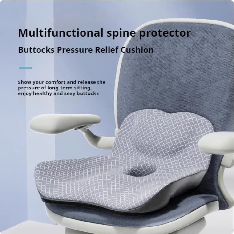 Cuscino Ortopedico in Memory Foam per Coccige, Sedia da Ufficio, Trattamento Emorroidi, Sedile Auto, Grande Cuscino per Sollievo dal Dolore al Coccige