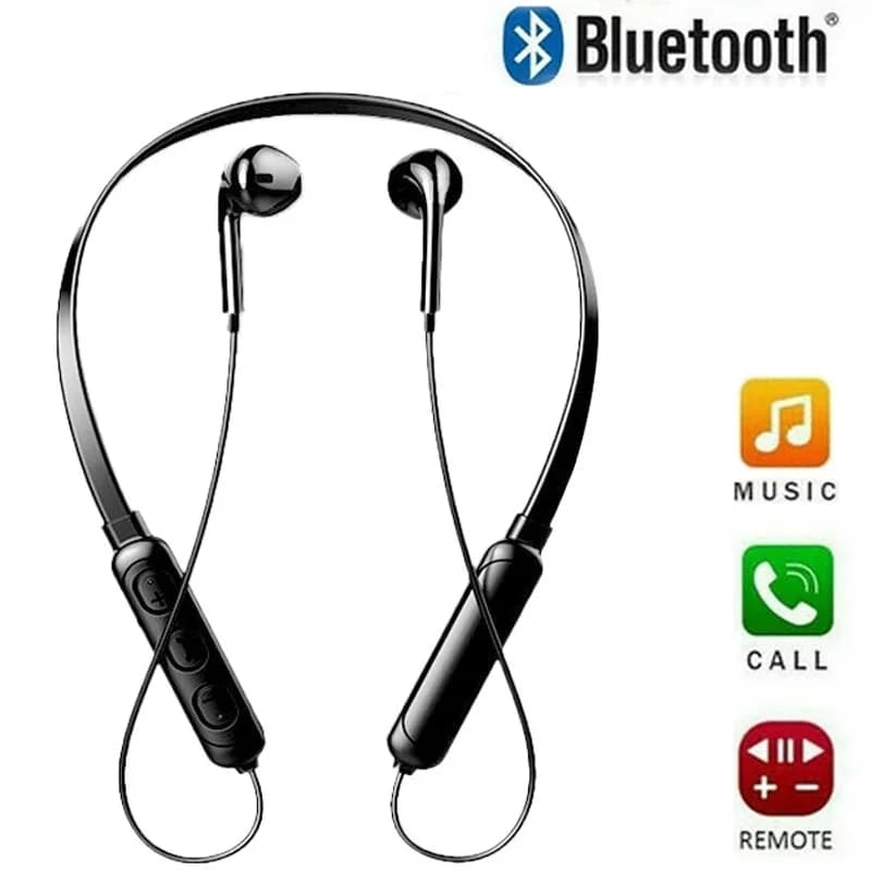Auricolare Bluetooth 5.1 wireless 9D Auricolare stereo con riduzione del rumore appeso al collo Auricolari sportivi universali da corsa con microfono HD