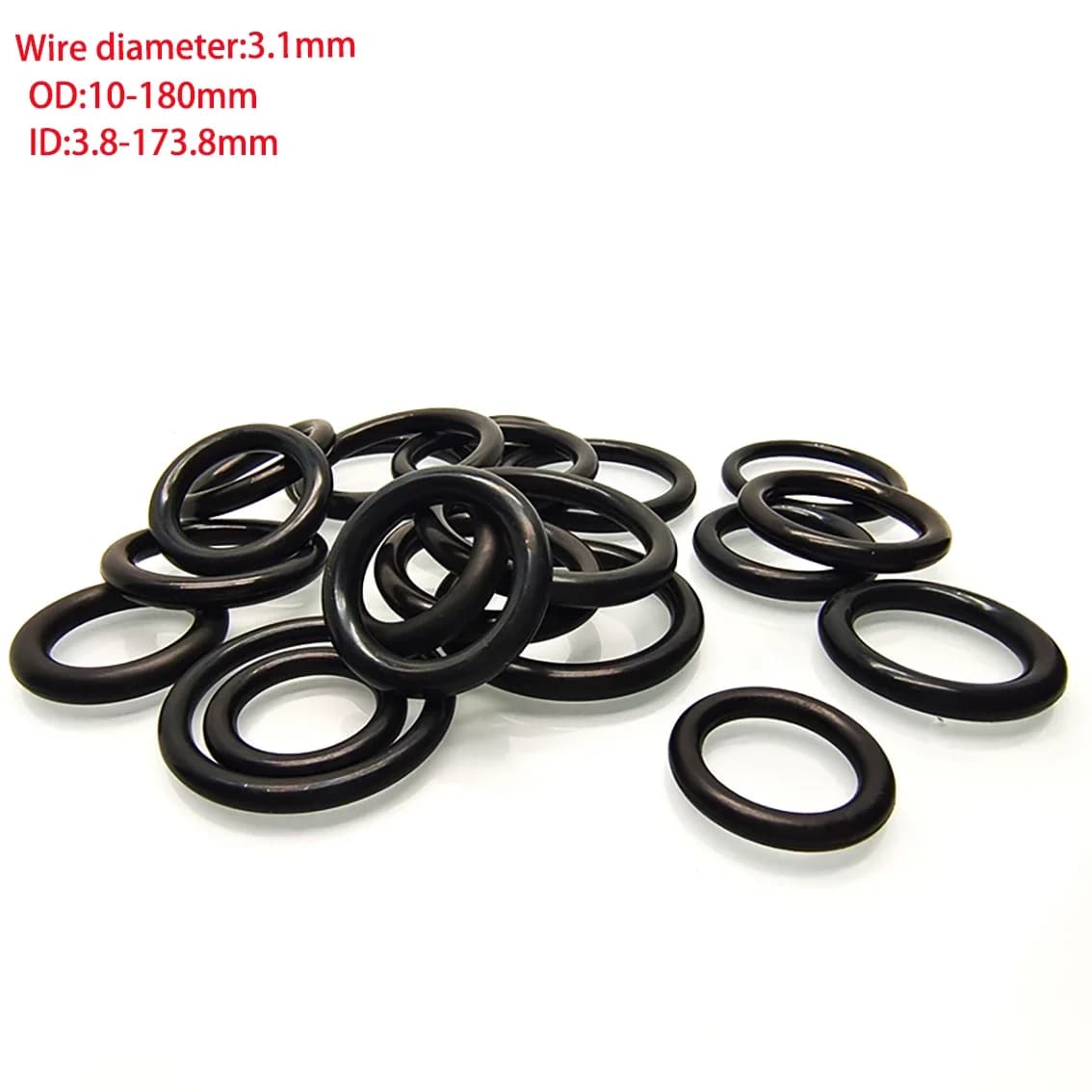 Guarnizione O-Ring in Gomma EPDM CS 3.1mm Resistente alla Corrosione, Flessibile, per Sigillatura di Tubi Auto, Macchinari e Accessori Impermeabili