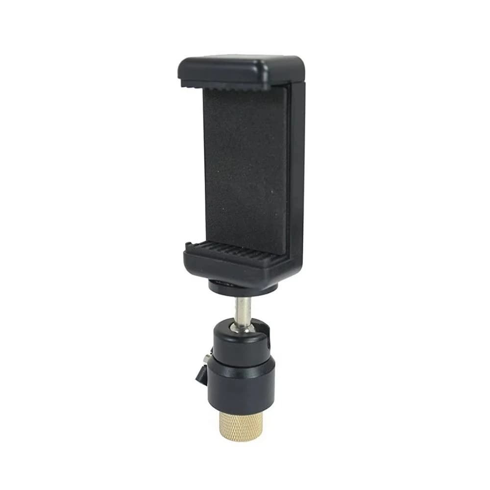 Riduttore a vite filettata da 3/8 a 1/4" con testa a sfera e morsetto per telefono. Supporti da telefono a microfono, adattatori da 3/8-16 a 1/4-20 per fotocamera smartphone