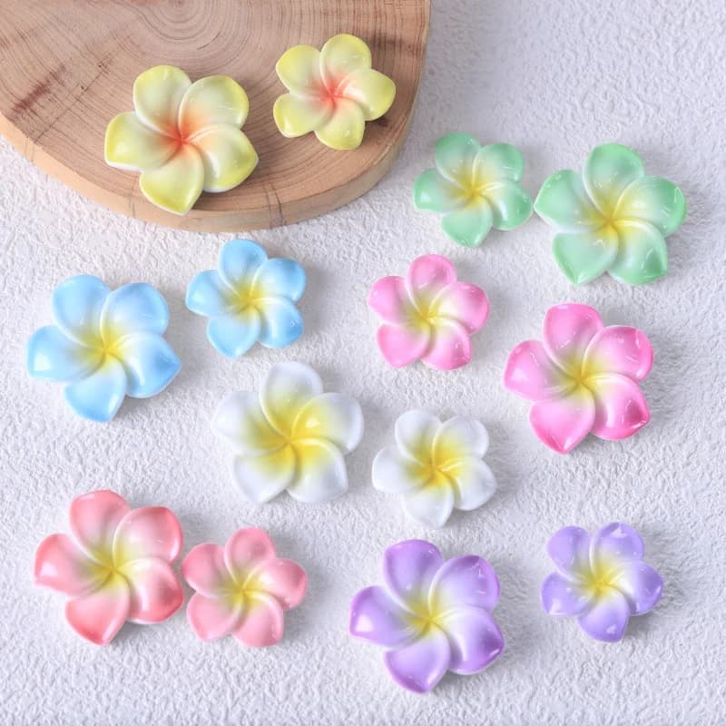 WFFNNKC 20Pcs Sweet Big Small Flowers Resin Woman Earring Bracelet Jewelry Accessories Cute Refrigerator Planar Crafts Supplies