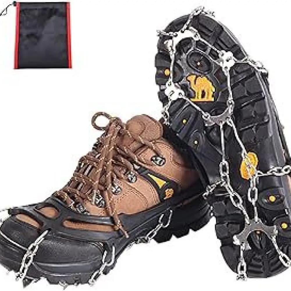 Pro Snow Ice Traction Cleats Crampons For Outdoor Hiking Climbing Boots Anti Slip Stainless Steel Spikes Gear Equipment