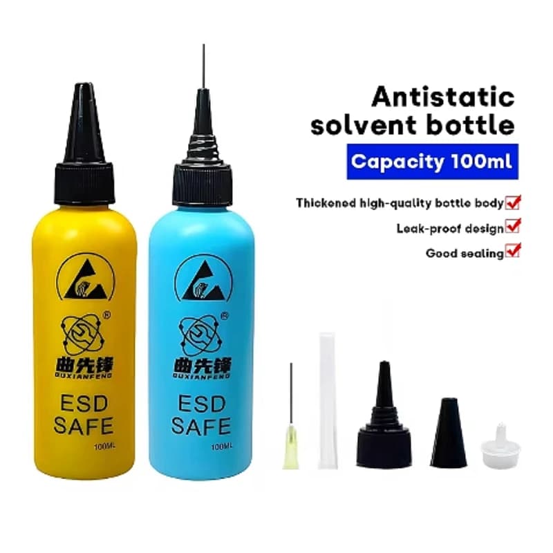 Bottiglia di alcol liquido da 100 ml per dispenser pasta flussante per saldatura di colofonia per riparazione di saldatura per pulizia PCB del telefono cellulare
