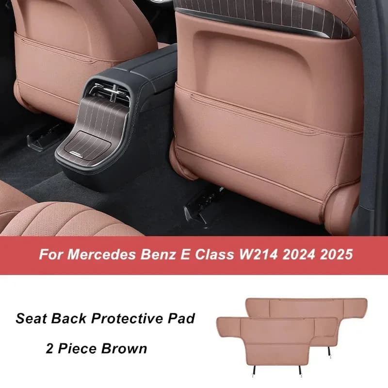 Auto Sedile Posteriore Anti-calcio Pad In Pelle Copertura Protettiva Trim Per Mercedes Benz Classe E W214 E260 E300 2024 2025 Accessori