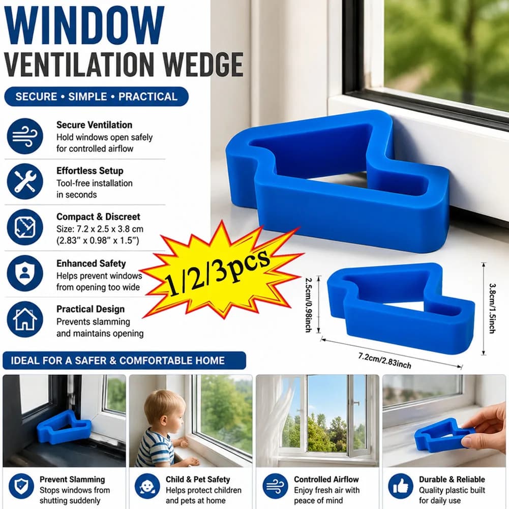 1/2/3pcs Window Stopper Durable Plastic Door Stopper with Easy-Install Design,Prevents Sliding Down, Secure Window Hold for Home