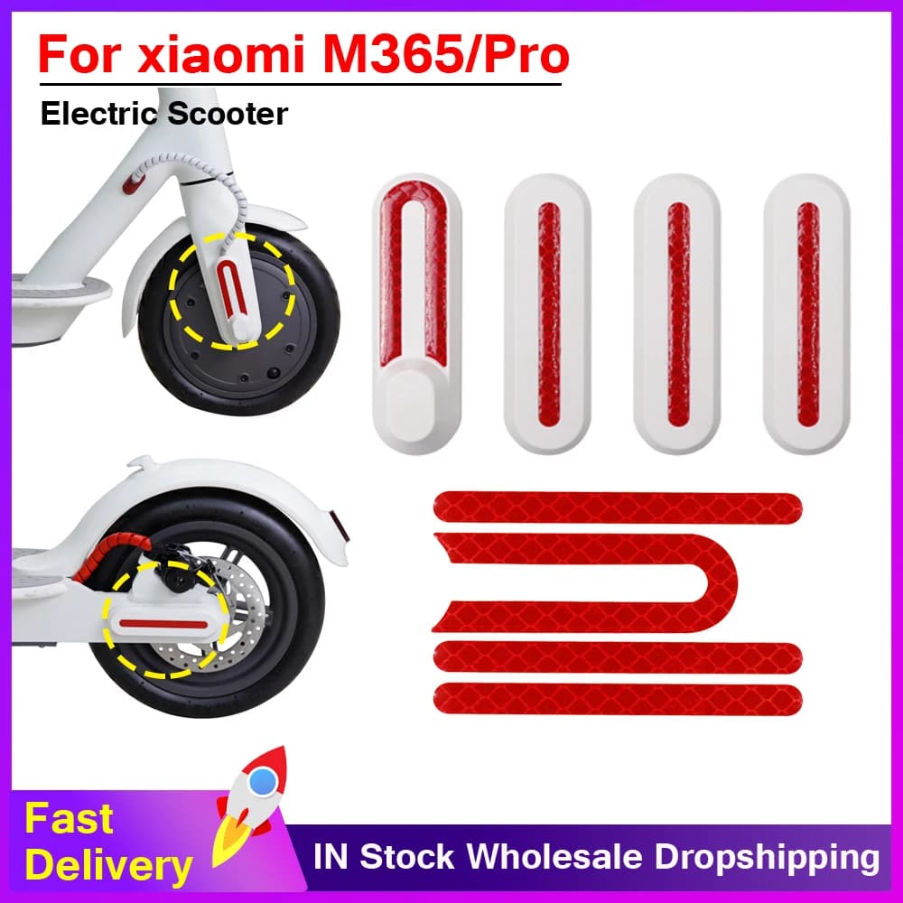 Guscio protettivo della copertura della gomma della ruota anteriore posteriore per Xiaomi M365 1S Pro Pro2 Scooter elettrico adesivo riflettente parte di avviso di sicurezza