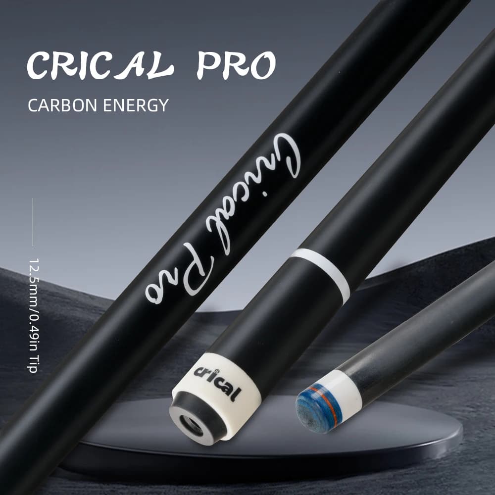 CRICAL Carbon Fiber Pool Cue Stick Billiard Cue Sticks Professional Low Deflection Pool Sticks with 3/8 * 8 Pin Joint and 12.5mm