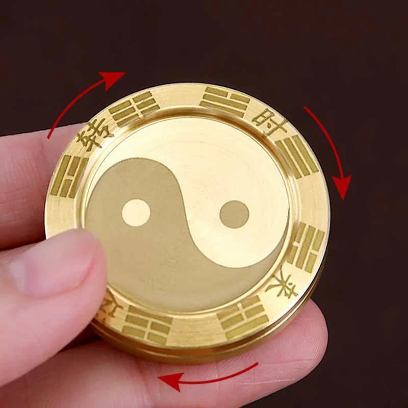 Tai Chi Lucky Haptic Coin Magnetico Fidget Slider Metallo EDC Clicker Sensoriale Alleviare Lo Stress ADHD Autismo Ansia Giocattoli Per Adulti