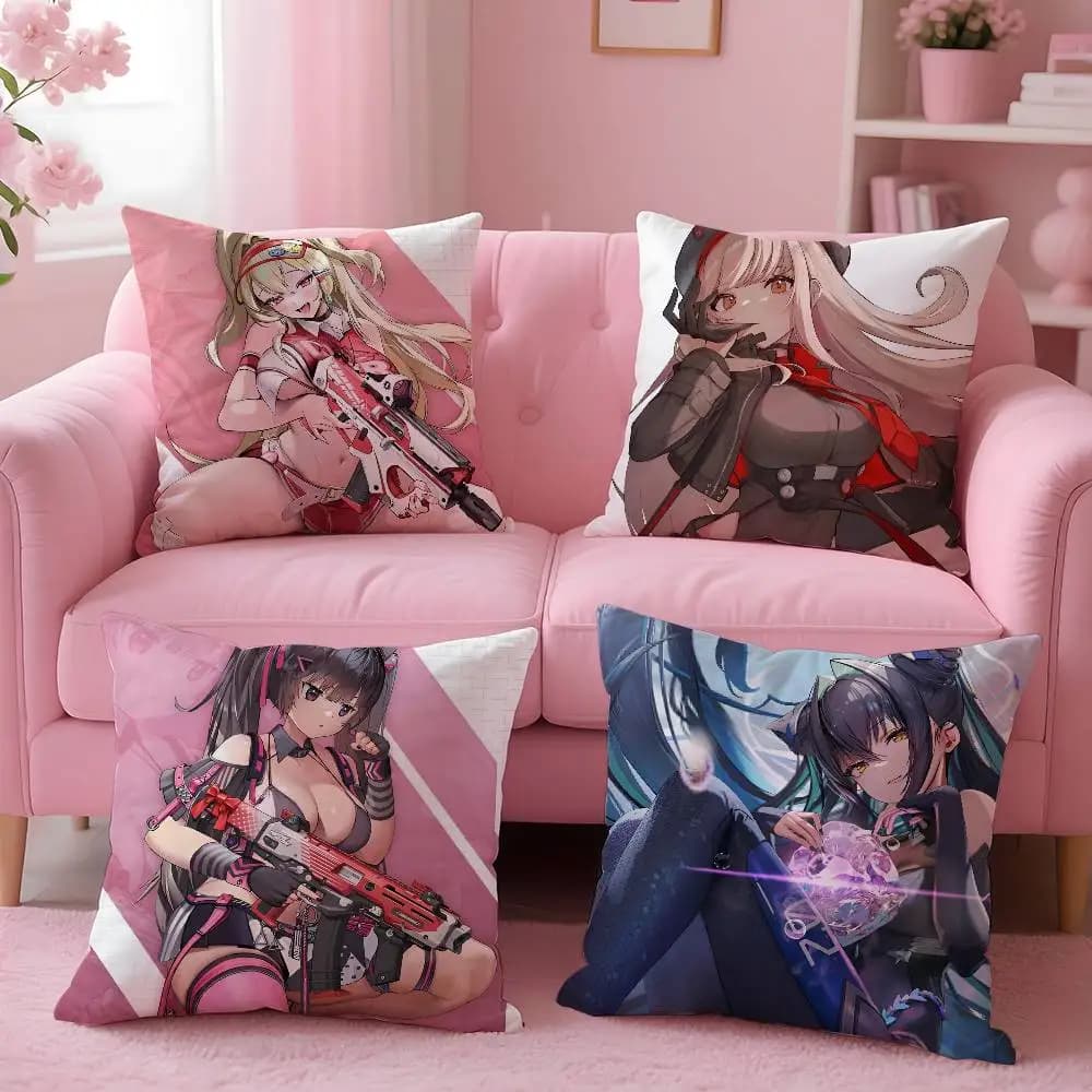 Anime G-Diosa della Vittoria N-Nikke Federa Anti-dust Cushion Invisible Hinge Cushion cushion for short silky plush sofa