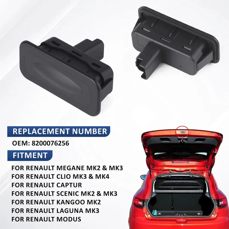 Adatto per Renault Clio Captur Megane MK2 MK3 MK4 Interruttore bagagliaio posteriore e pulsante di apertura portellone Parte di ricambio 8200076256.