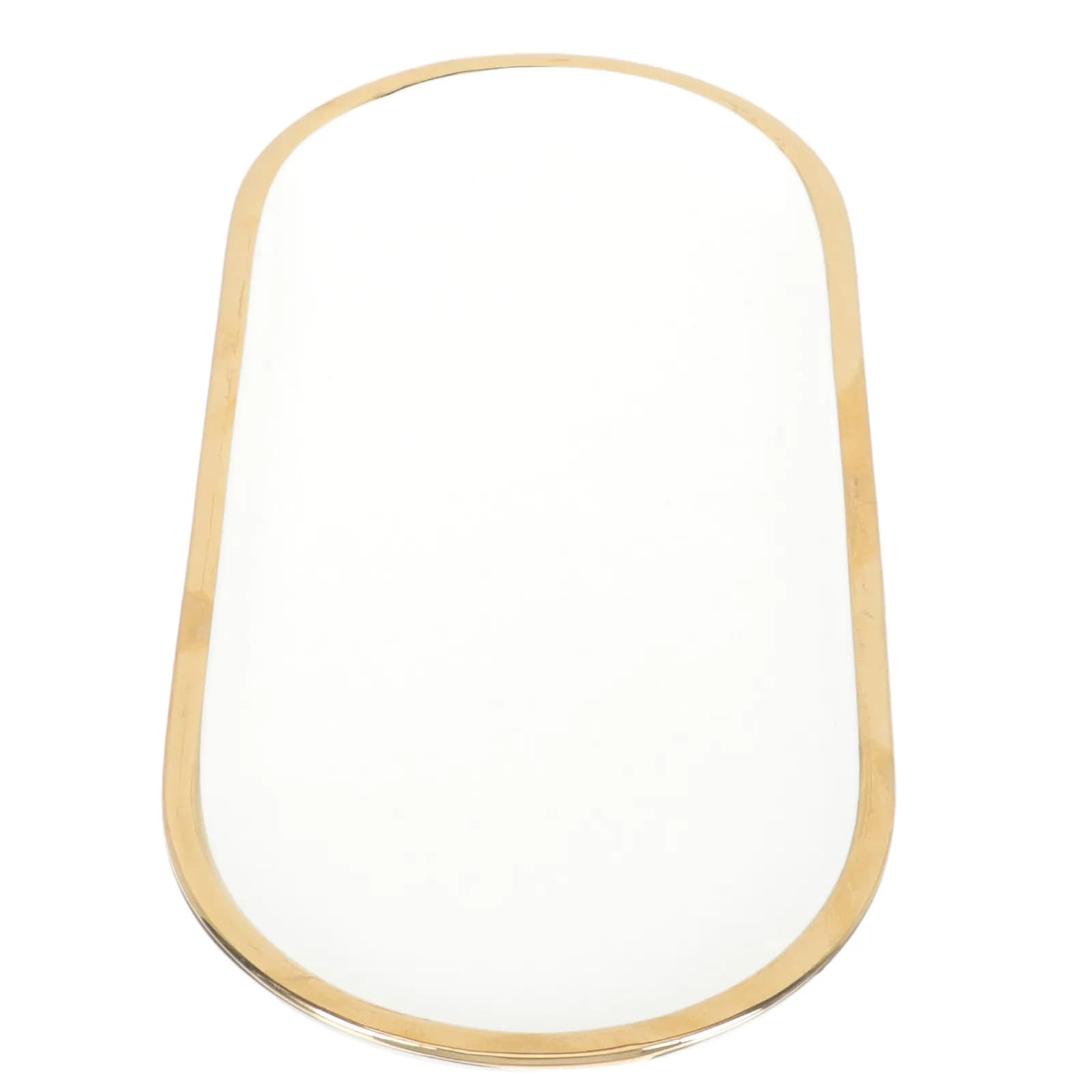 Piatto Portaoggetti in Ceramica con Bordo Dorato, Elegante Vassoio Decorativo per Gioielli, Organizzatore da Scrivania, Regalo per Matrimonio e Fidanzamento