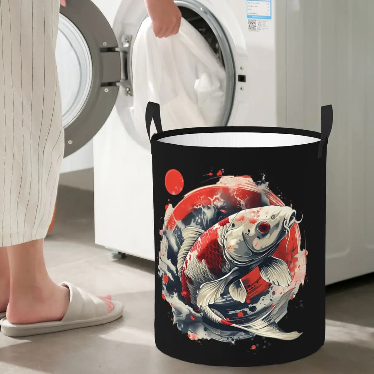 Koi Rising Baskets for Foldable Bedding Dresses Toys Basket Holders Organizer Bag for Home