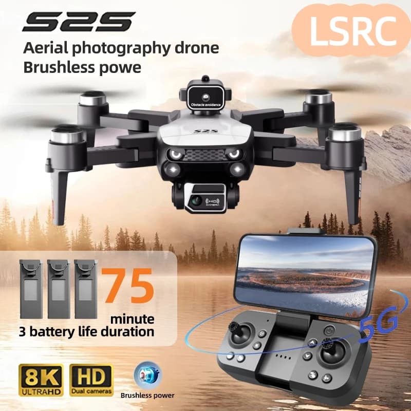 S2S Mini Drone 8K Professionale HD Doppia Fotocamera Evitamento Ostacoli Motore Brushless Pieghevole Rc Quadcopter Giocattoli Regali MIJIA