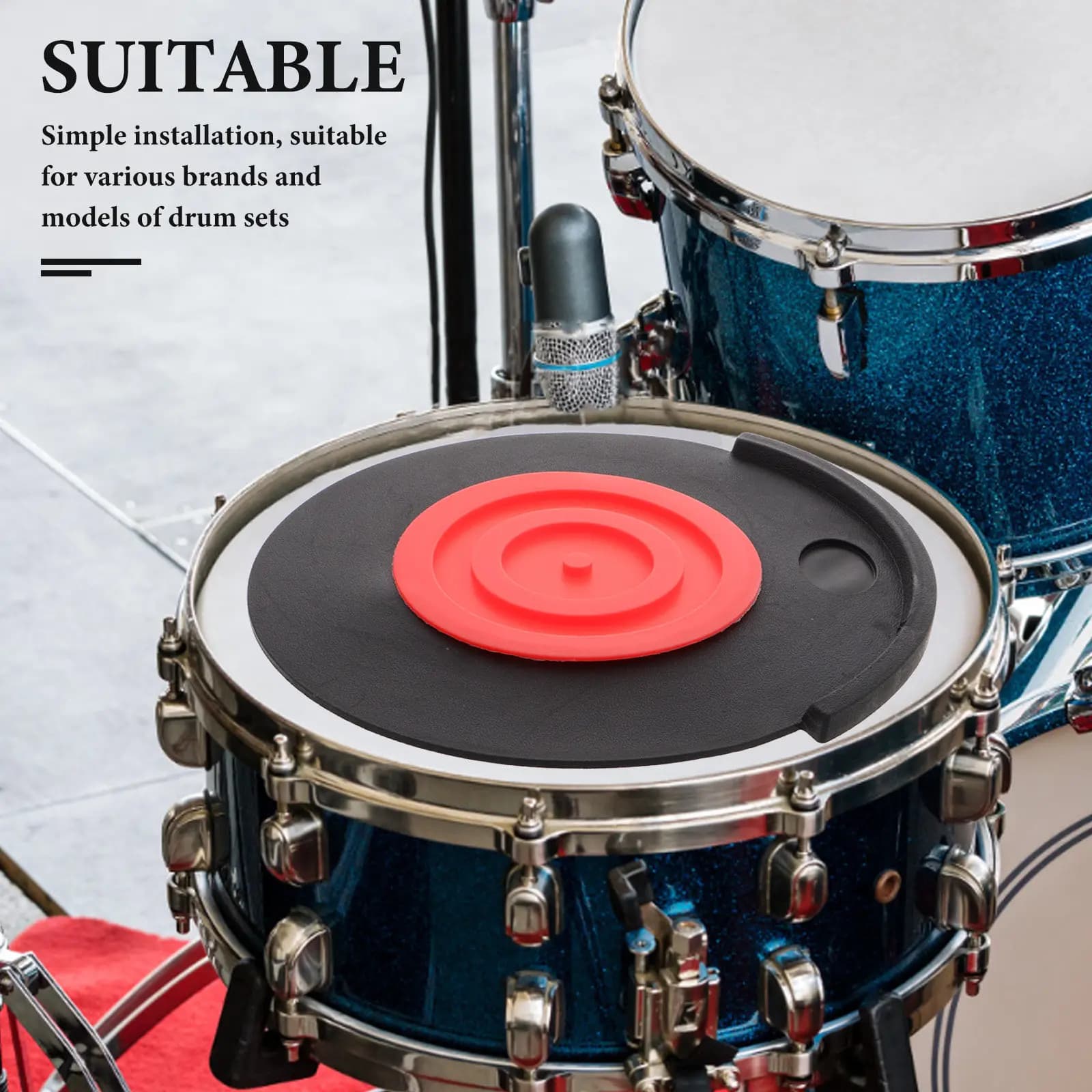Pad per Pratica Silenziosa dei Tamburi, Silenziatore in Gomma per Riduzione del Rumore, Strumento per Allenamento Silenzioso di Batteria e Percussioni