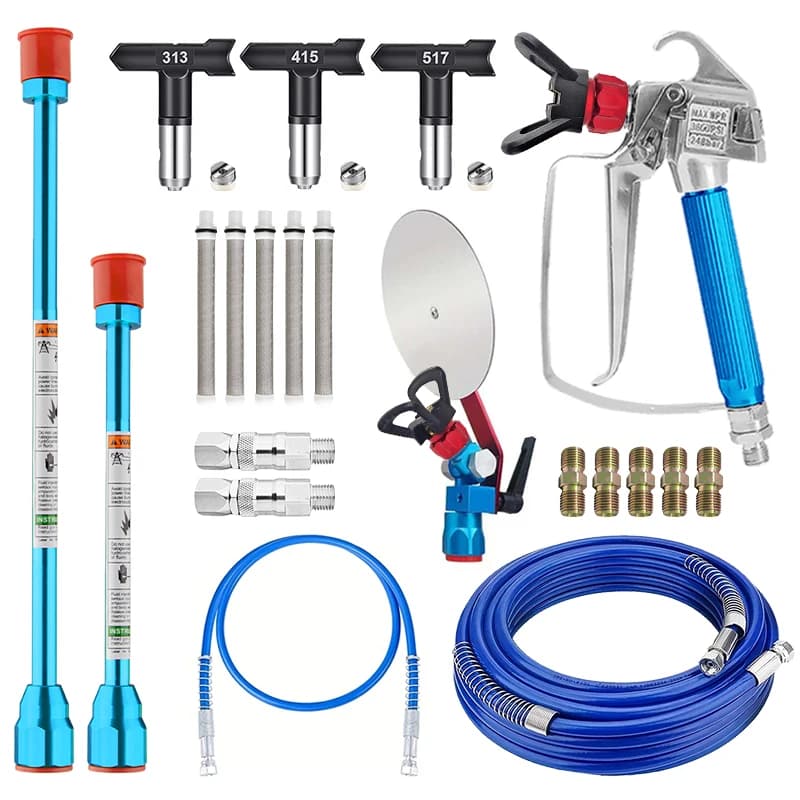 Set di 24 Accessori per Pistola a Spruzzo Airless, Attrezzi Ausiliari per Attrezzature di Verniciatura, Kit Universale per Pistola a Spruzzo per Soddisfare Ogni Esigenza di Pittura