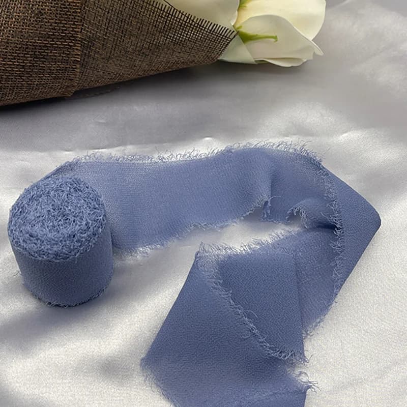 Nastro Chiffon Rose Nastro di pizzo Cinta Chiffon Nastro di seta Fiori di pizzo per cravatte Decorazione avvolgente per bouquet di fiori strappati fatti a mano