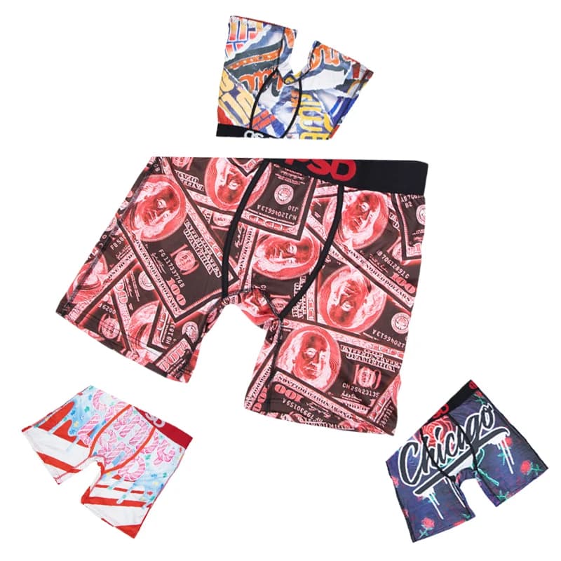 4 Pezzi Boxer da Uomo Sexy, Mutande Traspiranti con Rete in Vita, Slip da Uomo Taglie Forti, Pantaloncini da Bagno Stampati