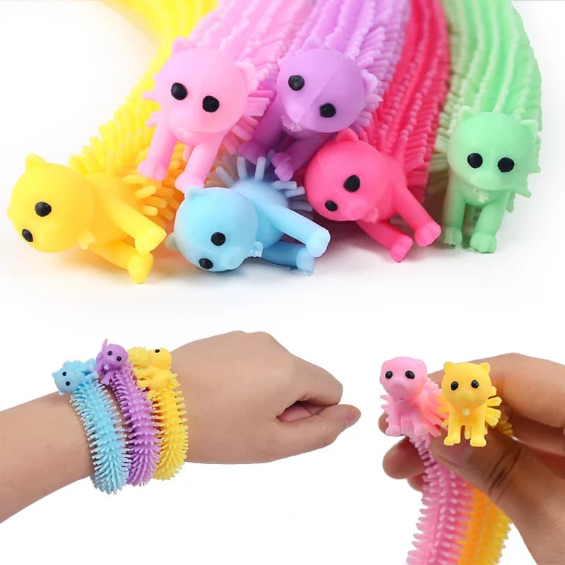 6PCS Divertente Unicorno Tirare Verme Noodle Agitarsi Giocattoli Stringa di Stretch TPR Corda Antistress Giocattoli Stringa di Sollievo dallo stress Autismo Vent Giocattolo