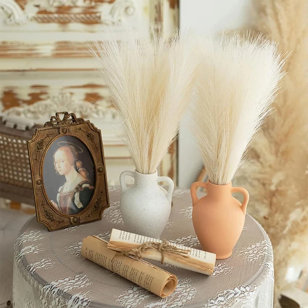 15/30 pezzi soffici fiori artificiali di erba di pampa boho bouquet da sposa piante finte canna decorazione vaso per la casa