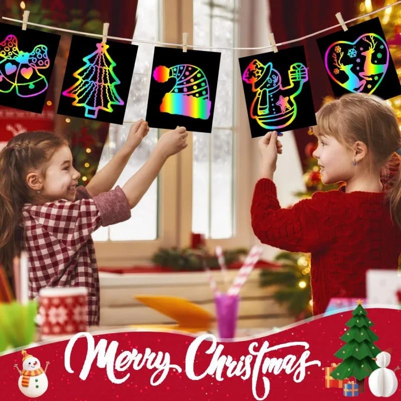 Rainbow Reveal craft kit of 100 pieces with wooden stylus, gift for parent-child activities for children from 5 to 12 years (non-toxic coating)