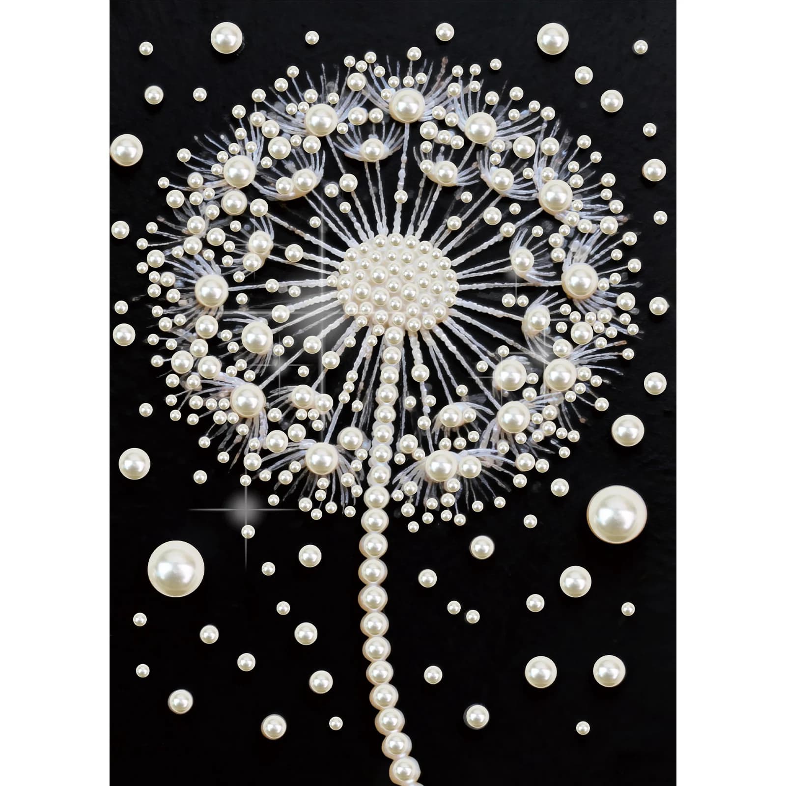 Kit di pittura artistica fai-da-te con perle e diamanti per adulti e principianti, pittura artistica scintillante a forma di tarassaco, decorazione da parete fatta a mano, regalo artigianale.