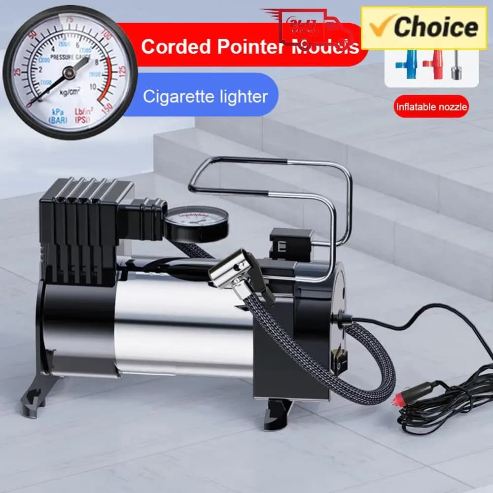 Sistema di alimentazione del cilindro della pompa per pneumatici per auto 12V Mini compressore d'aria Pompa gonfiabile automatica Compressore d'aria portatile deluxe per carichi pesanti in metallo