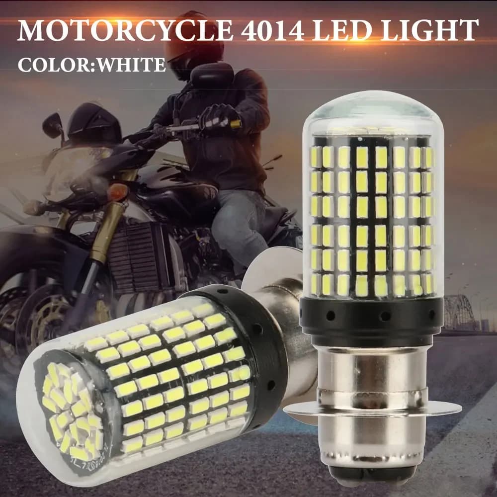 1PCS H4 BA20D H6 P15D Lampadine a LED 144SMD Moto LED Lampadine per fari 6000k Bianco Alto Basso Fascio DRL Luci di guida Fendinebbia