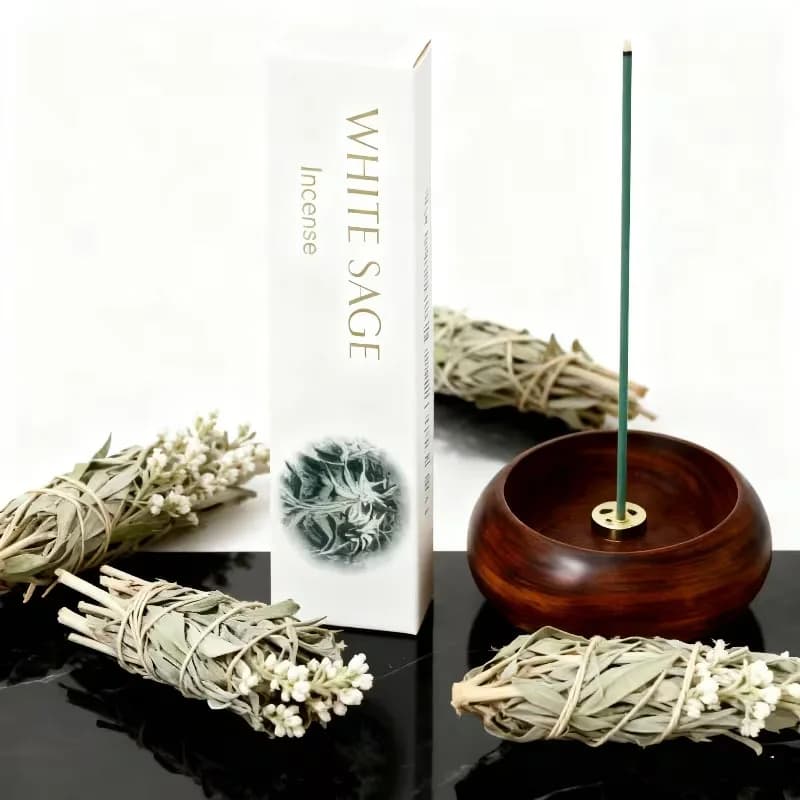 32 Bastoncini Aromaterapici alla Salvia con Oli Essenziali per Aromaterapia, Ideali per Yoga, Meditazione e Purificazione dell'Energia Negativa