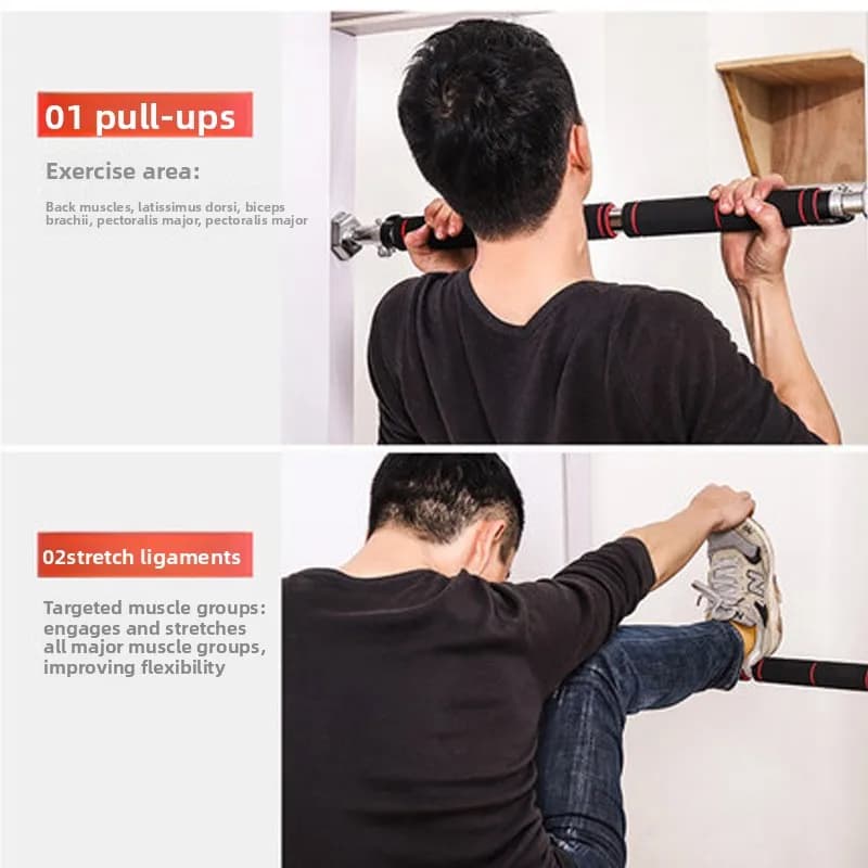 Door Horizontal Bar Punch- Pull-up Device Home Indoor Fitness Training Sports Equipment for Men and Women