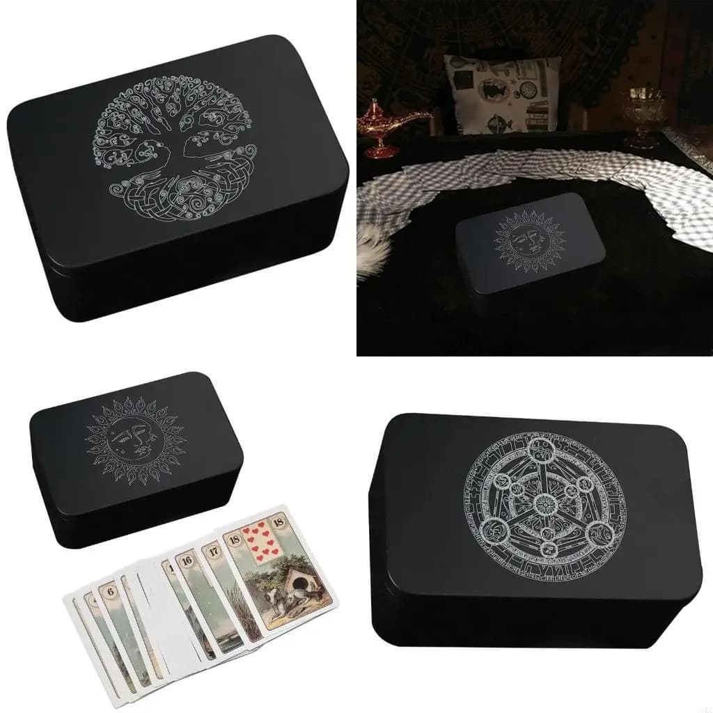 Metal Gaming Card Box Playing Tarot Container Storage Case Packing Box Playing Card Box Empty Candy Storage Case