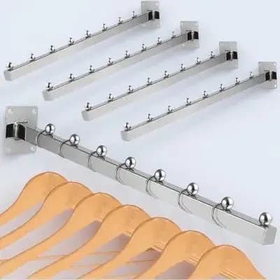 5Pcs Wall Clothes Hanger Metal Rack Beaded Design Space Saving Hooks Clothes Rack Wall Mount for Bedroom Bathroom