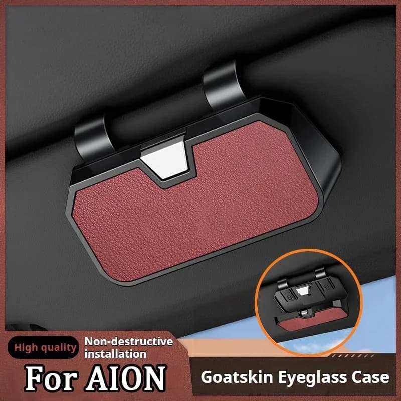 Nuova custodia per occhiali da sole per auto scatola di immagazzinaggio multifunzionale custodia per occhiali in pelle di capra per accessori interni AION Y V SMAX RT SPlus S