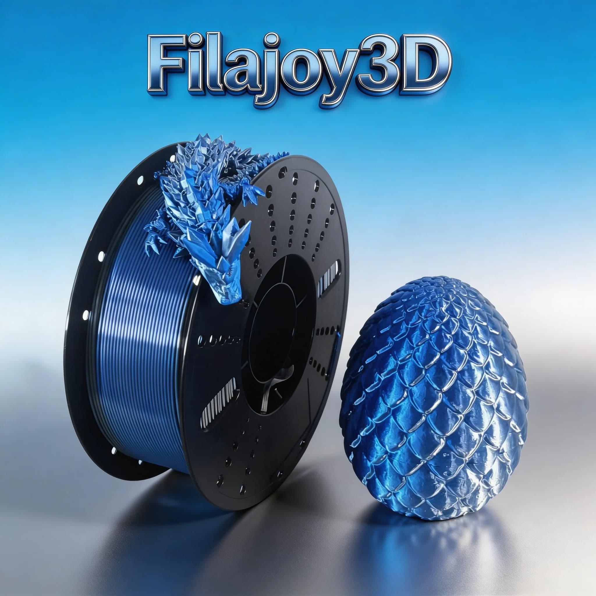 3D Printing Filament, PLA Colorful Silk for 3D Printer, 1.75mm, Polished Effect Change Color, Set Surface, 1kg Blue Silver