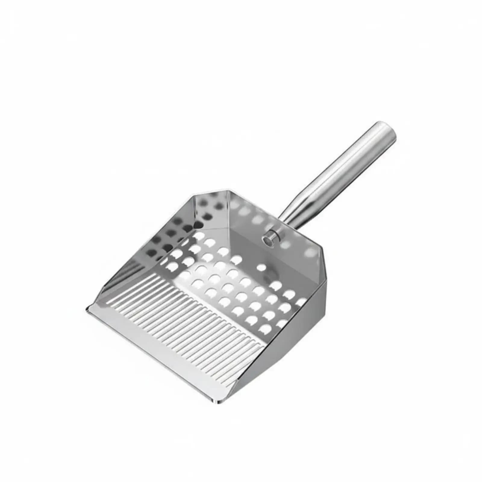 Heavy Duty Sand Sifter Stainless Steel Metal Sifting Slotted Bottom Sifter Ladle for Litter Cleanup